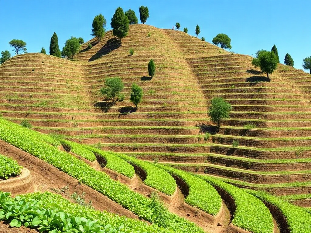 Terrace farming explained for manageable sloped land